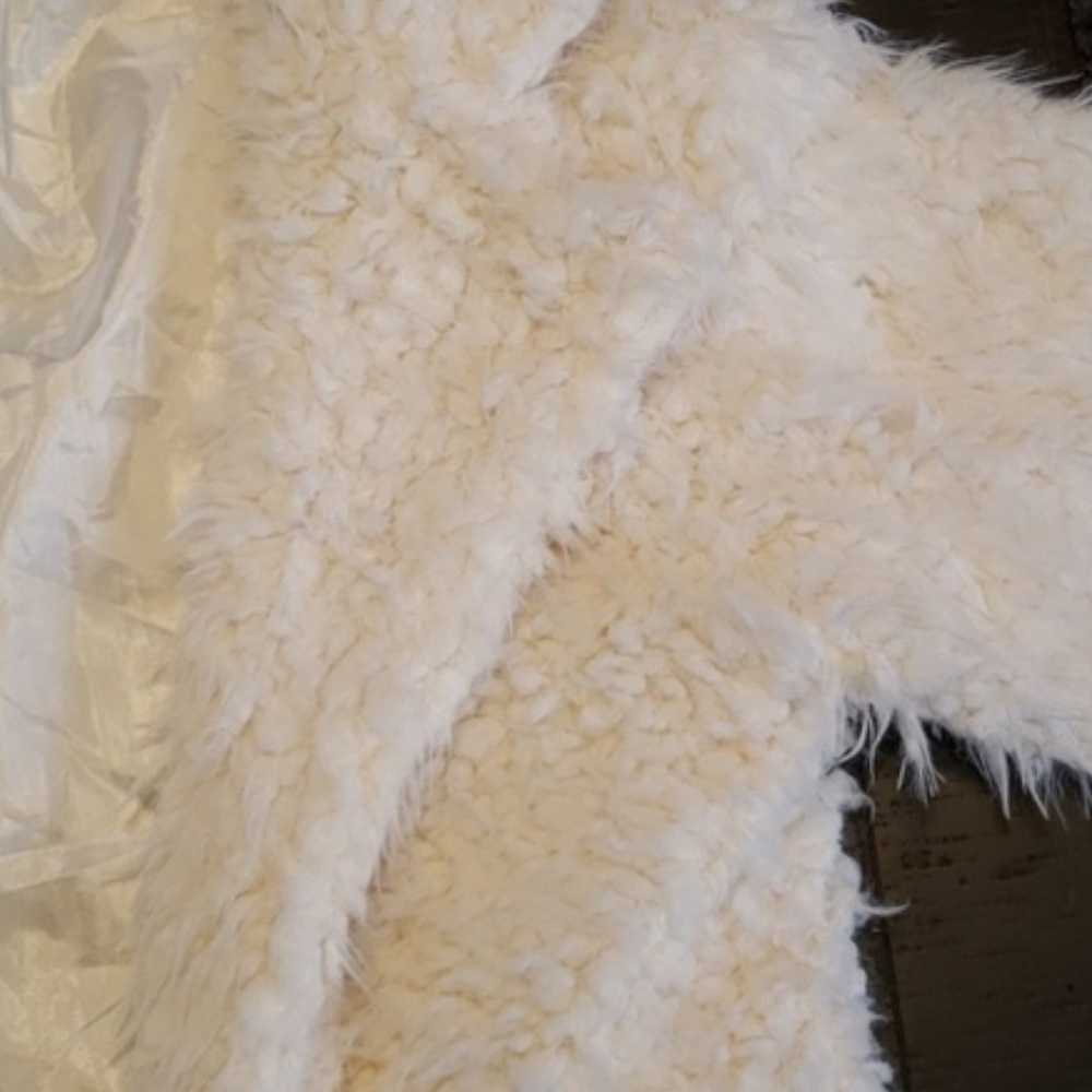 LAST ONE!! Ivory Shaggy Faux Fur Coat - Picture 6 of 7